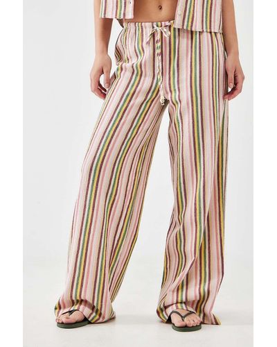 Urban Outfitters Uo Ellie Beach Trousers Xs At - Natural