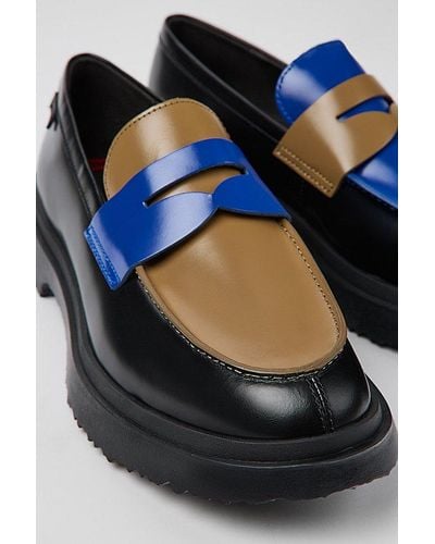 Camper Walden Leather Moc Toe Loafer Shoe - Blue