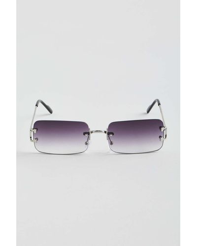 Urban Outfitters Jackson Rimless Rectangle Sunglasses - Black