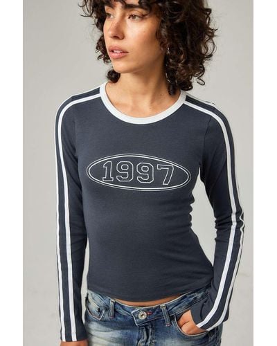Urban Outfitters Uo 1997 Long Sleeve Top - Blue