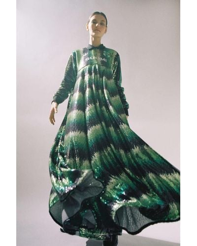 adidas X Anna Isoniemi Sequinned Maxi Dress - Green