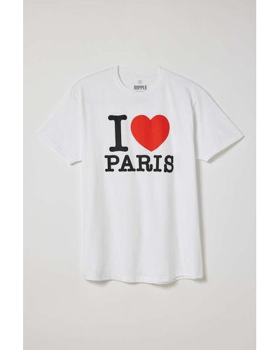 Urban Outfitters I Love Paris Tee In White,at - Gray