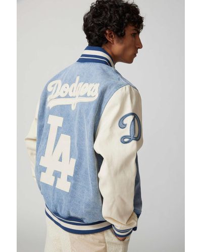 Pro Standard Los Angeles Dodgers Varsity Jacket In Light Blue,at Urban Outfitters