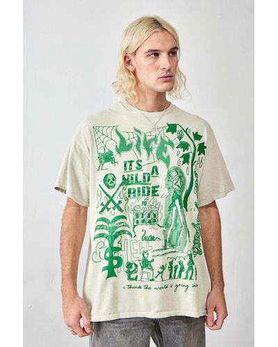 Urban Outfitters Uo - t-shirt "wild ride" in ecru - Grün