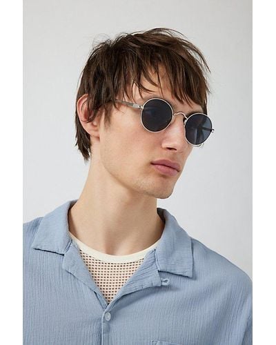 Urban Outfitters Waverly Round Metal Sunglasses - Blue