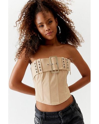 BY.DYLN By. Dyln Kayla Buckle Corset Top - Brown