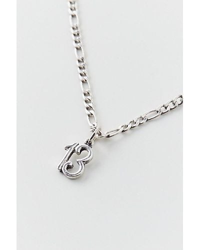 Urban Outfitters Unlucky 13 Pendant Necklace - Metallic