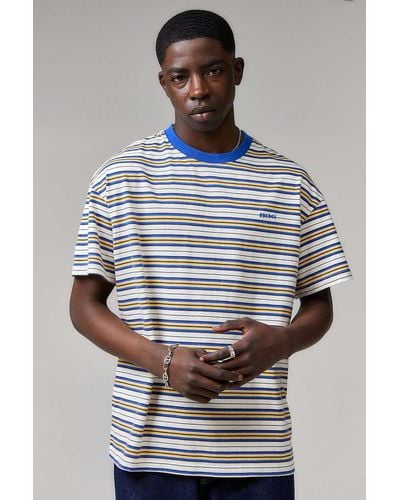 BDG White & Yellow Multi-stripe T-shirt 2xs At Urban Outfitters - Grey