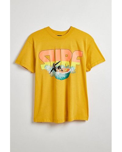 Urban Outfitters Surf Tee - Yellow
