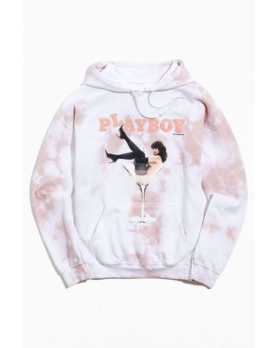 Urban Outfitters Playboy Retro Tie-dye Hoodie Sweatshirt - Pink