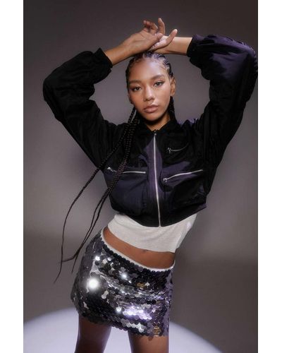 Urban Outfitters Uo Jodie Cropped Bomber Jacket - Black