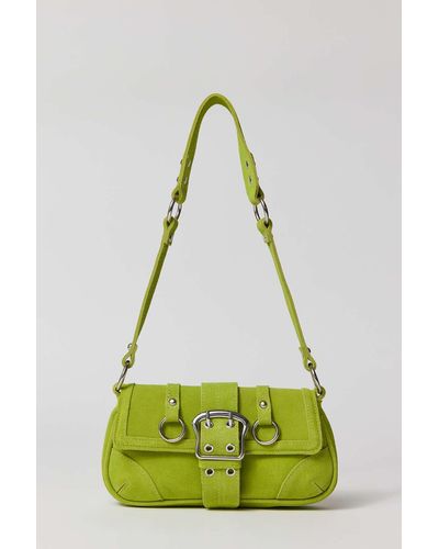 Urban Outfitters Uo Jade Suede Baguette Soft Bag - Green