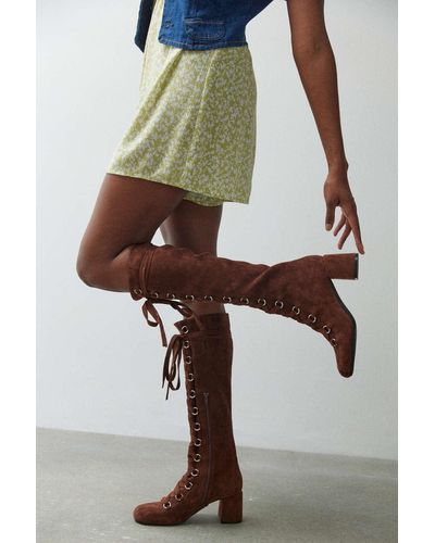 Jeffrey Campbell Aluma Knee High Boot In Brown,at Urban Outfitters