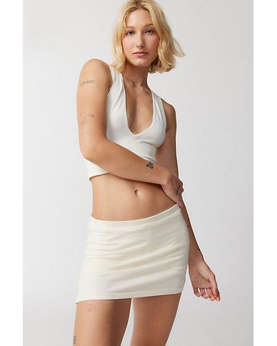 Out From Under Bec Low-Rise Micro Mini Skort - White