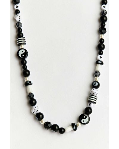 Urban Outfitters Say Less Beaded Necklace - Black