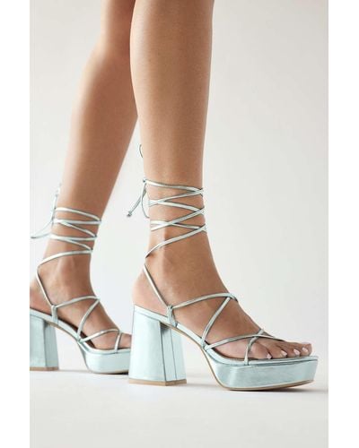 Urban Outfitters Uo Pacific Strappy Platform Heel - Blue