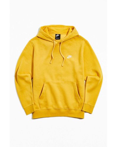 Nike Sportswear Club Fleece Hoodie Sweatshirt - Yellow