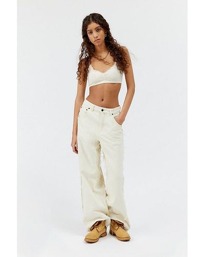 Honor The Gift Distressed Wide-Leg Pant - White
