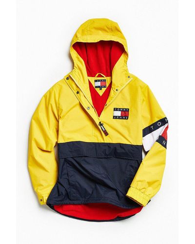 Tommy Hilfiger Colorblocked Pullover Windbreaker Jacket - Yellow
