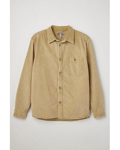 Urban Outfitters Uo Big Corduroy Work Shirt Top - Natural
