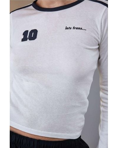 iets frans... White Mia Long-sleeved Football T-shirt - Grey