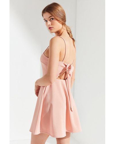 Urban Outfitters Uo Textured Tie-back Mini Dress - Pink