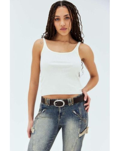 Urban Outfitters Uo Slim Leather Belt - White