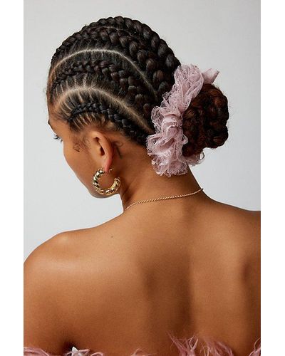 Out From Under Lace Ruffle Scrunchie - Brown
