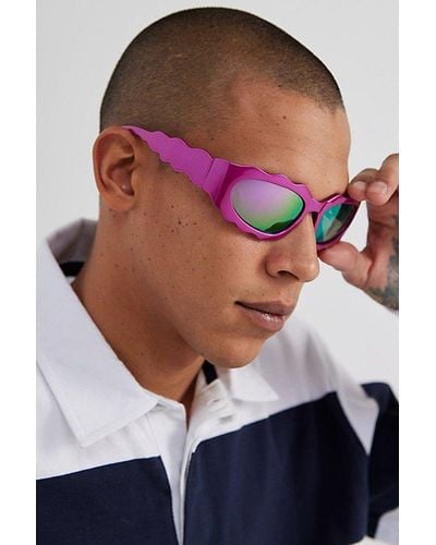 Urban Outfitters Zenon Waaavy Shield Sunglasses - Pink