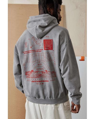 Urban Outfitters Uo Grey Nature Hoodie Sweatshirt In Grey,at - Brown