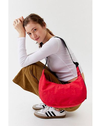 BAGGU Medium Nylon Crescent Bag - Red