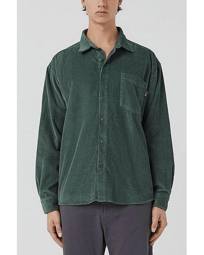 Barney Cools Cabin 2.0 Recycled Cotton Corduroy Shirt Top - Green