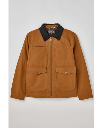Pendleton Carson City Canvas Barn Coat Jacket In Rust,at Urban Outfitters - Brown