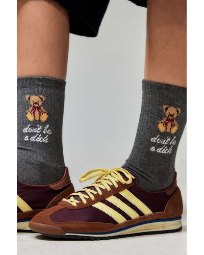 Out From Under Don't Be A D*ck Bear Socks - Grey