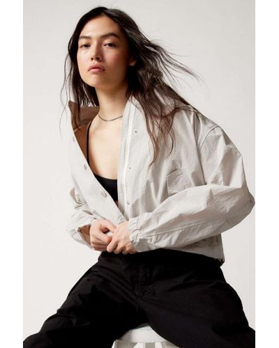 Urban Outfitters Uo Cacoon Hooded Jacket - White
