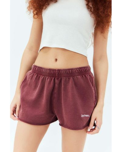 iets frans... Mini Jogger Shorts 2xs At Urban Outfitters - Red
