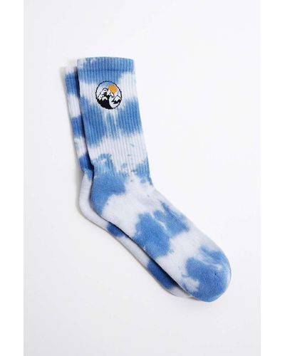 Urban Outfitters Uo Blue Tie-dye Hokusai Socks At