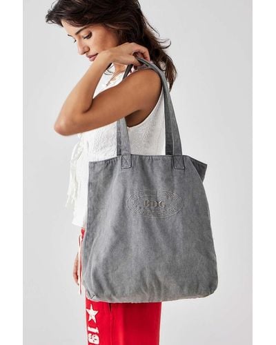 BDG Embroidered Denim Tote Bag - Grey