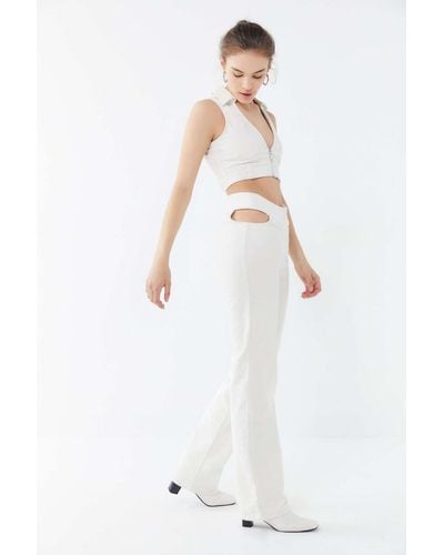 Urban Outfitters I.am. Gia Kayla Cutout Straight Leg Pant - White