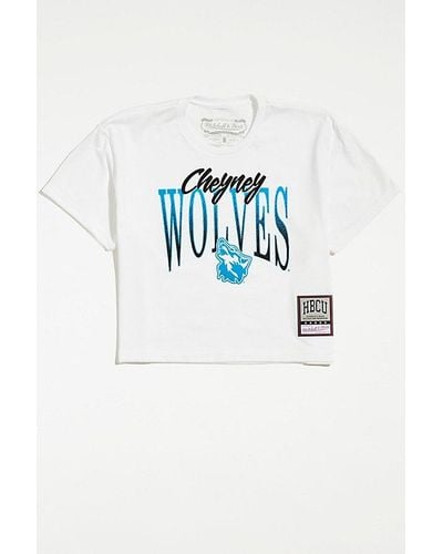 Mitchell & Ness Cheyney University X Uo Exclusive Wolves Cropped Tee - Blue