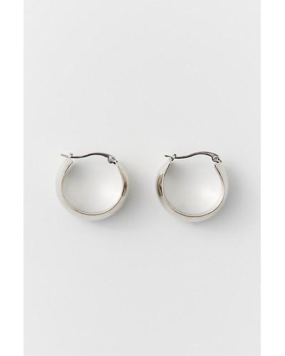 Urban Outfitters Thick Tube Hoop Earring - Metallic