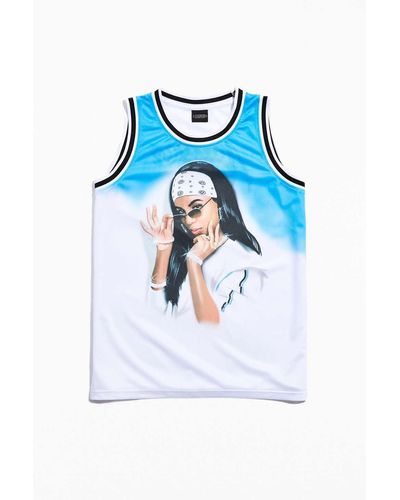 Urban Outfitters Aaliyah Mesh Basketball Jersey - Blue