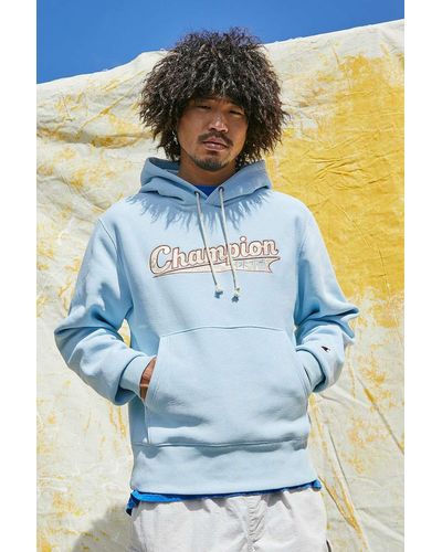 Champion Uo exclusive - reverse weave hoodie mit japanischem logo - Blau