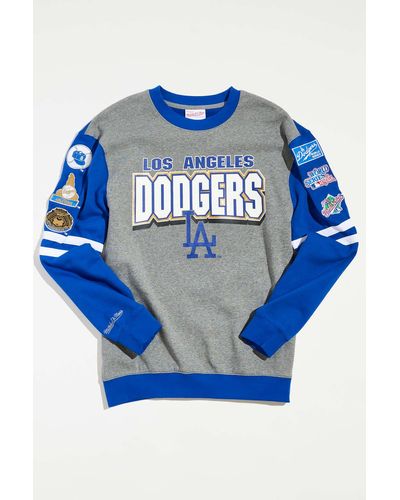 Mitchell & Ness Mlb Los Angeles Dodgers Crew Neck Sweatshirt - Blue