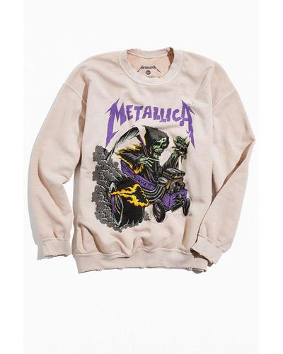 Urban Outfitters Metallica Distressed Washed Crew Neck Sweatshirt - Multicolor