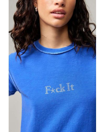 Urban Outfitters Uo F*ck It T-shirt Top - Blue