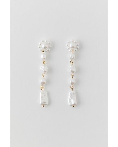 Urban Outfitters Flower Drop Earring - White