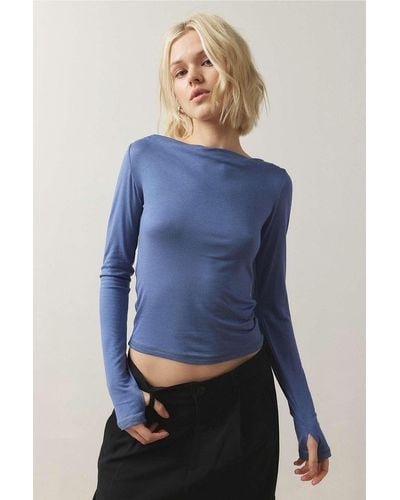Out From Under Nia Slim Hooded Top - Blue