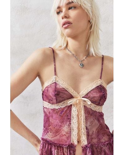 Urban Outfitters Uo Pink Anaya Babydoll Cami - Red