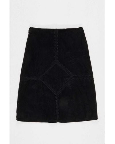 Urban Renewal One-of-a-kind Suede Patchwork Skirt - Black